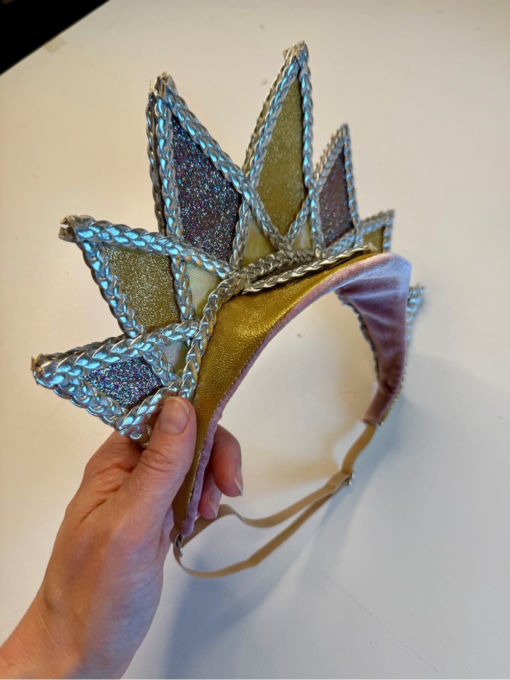 Gold and Pink Glitter Festival Crown Headband